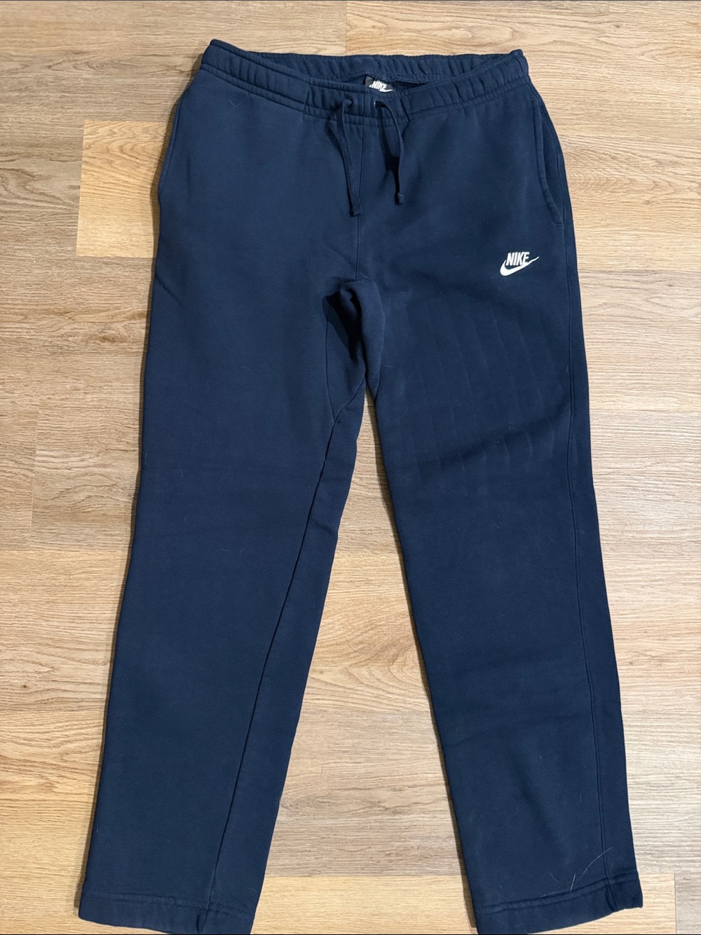 Nike Navy Blue Men’s Jogger Sweatpants with White Swoosh